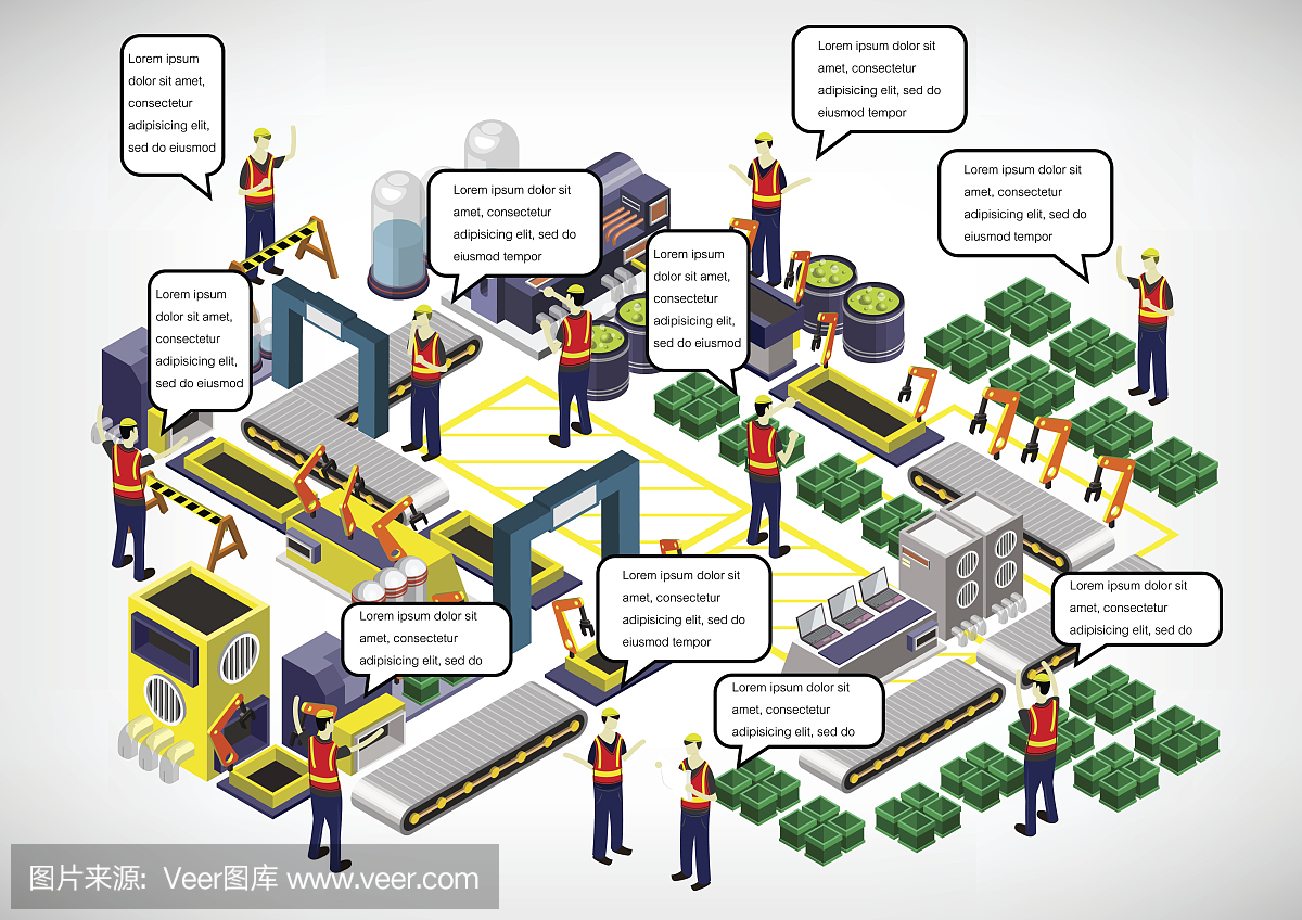 說(shuō)明信息圖形工廠(chǎng)設(shè)備的概念
